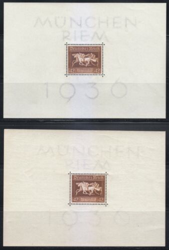 Niemcy 1936 MNH Mi Block 4 Sc B90 Munchen Riem ** Oba papiery. Biały i stonowany ** - Zdjęcie 1 z 2