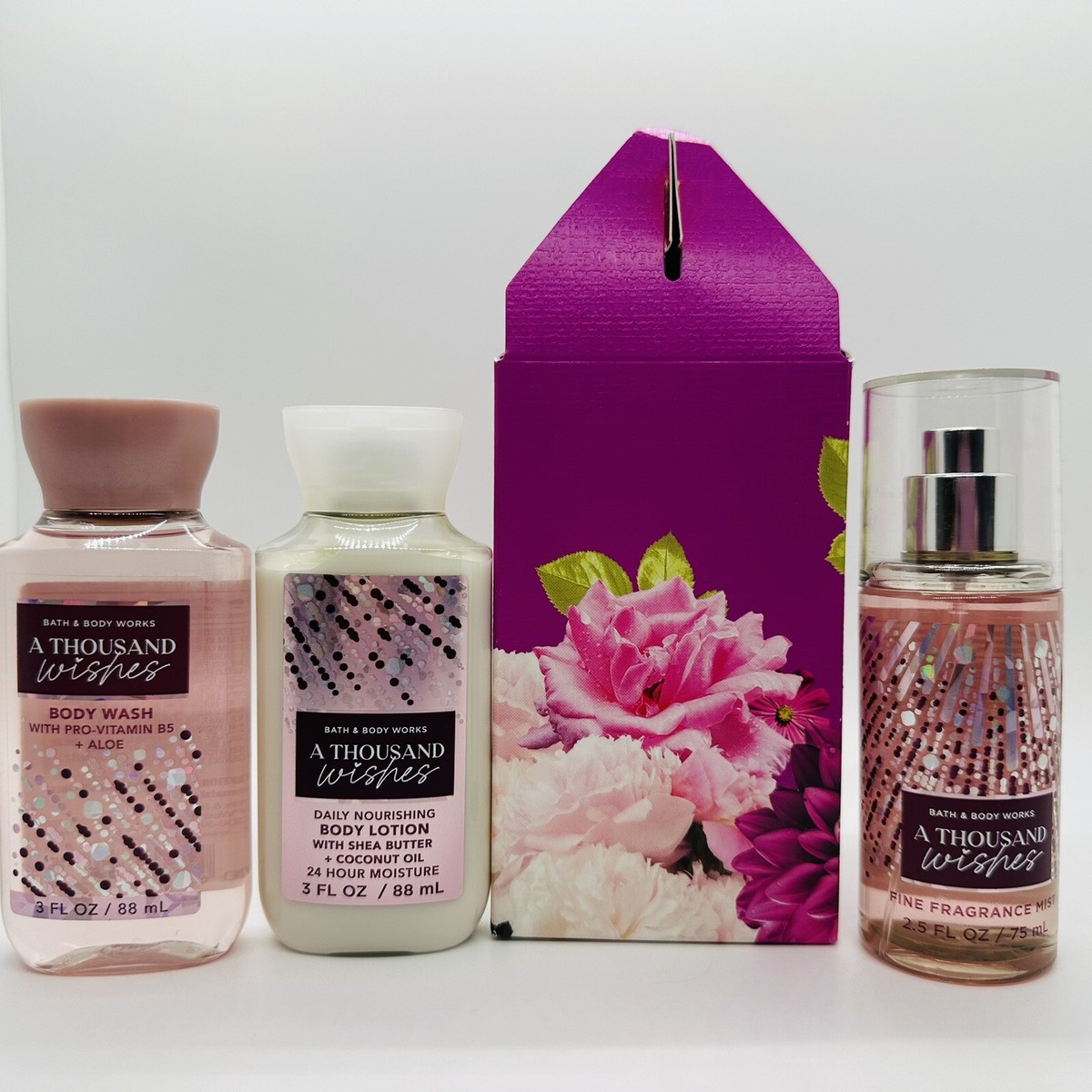 BATH & BODY WORKS TRAVEL GIFT BOX SET A THOUSAND WISHES MIST