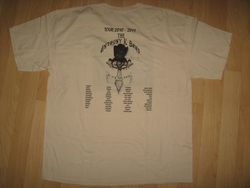 Camiseta Anthony K Band - Camiseta Vaquera Gira de Conciertos de Música Country 2010/2011 XLrg Foto 4 de 4