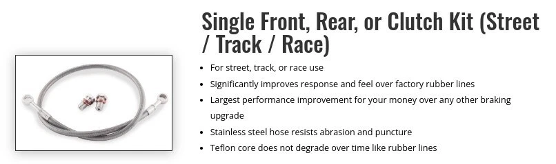 KIT LÍNEA FRENO TRASERO BMW 2000-02 R 1150 R NO ABS GALFER TRENZADO ACERO INOXIDABLE Foto 2 de 4