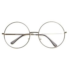 1920s Vintage Era Large Round Metal Clear Len...