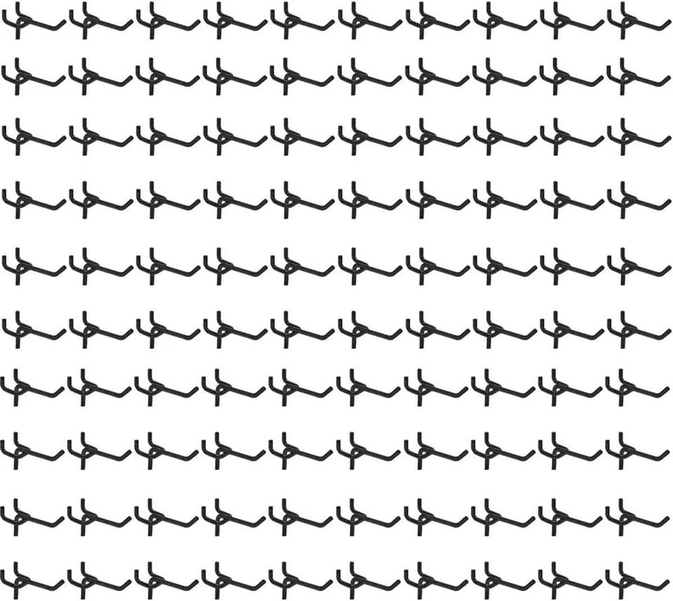 100 Pack 2 Inch Length Steel Black PEG Board Pegboard Shelving Hooks Wholesale L - Image 3 of 4