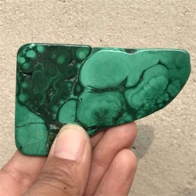 80gNatural Malachite Slice Quartz Crystal Luster Mineral Specimen Gem