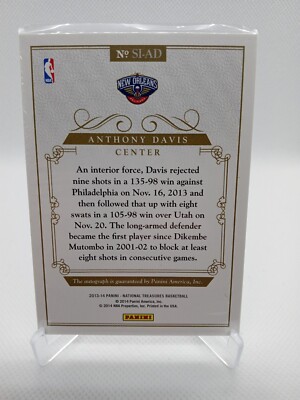 2013-14 National Treasures Signatures- Anthony Davis/ 49 Lakers