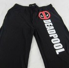 Mens Womens NEW Marvel Deadpool Black Pajama Lounge Pants Size S M L XL & 2XL