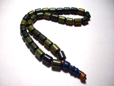 33+1 AMBER BAKELITE GREEN BEADS PRAYER BEADS 18 GRAMS