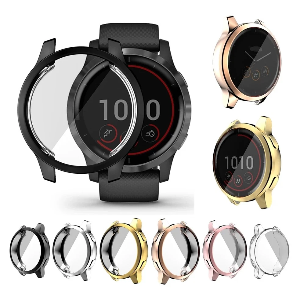 For Garmin Vivoactive 4 Venu2 45mm Protective Bumper Case Screen Protector Cover