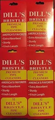 Dill's Premium Bristle Pipe Cleaners Absorbent Sturdy 6'' 4 Packs of 32 Dills