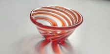 Hand Blown Open Salt Glass- Salt Cellar-Dish and Mini Spoon- Red