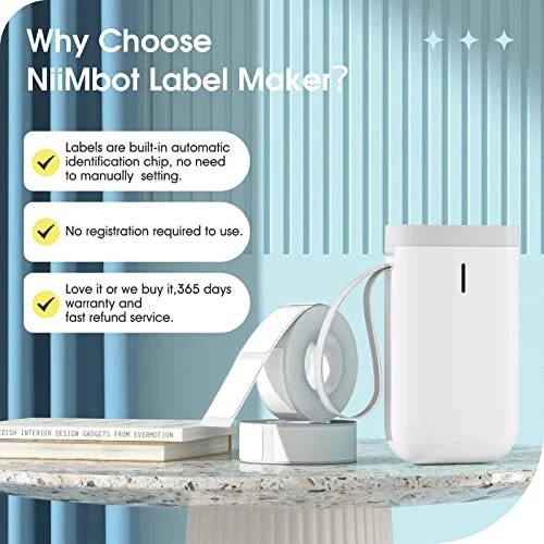 D11 Portable Wireless Label Maker Machine with Multi-Purpose Tape and Easy Connectivity  