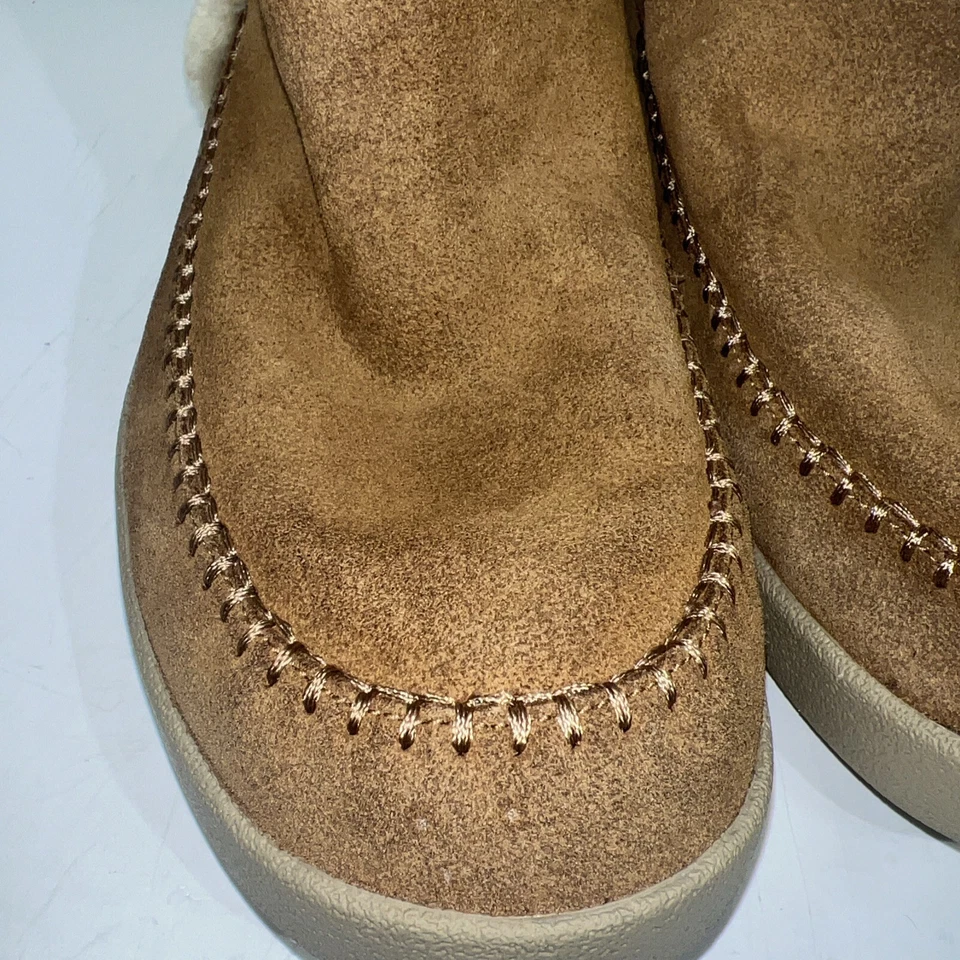 Sanuk Mujer Botín Marrón Gamuza Acogedor Imitación Piel Sin Cordones Talla 10 Botín Invierno Foto 3 de 4