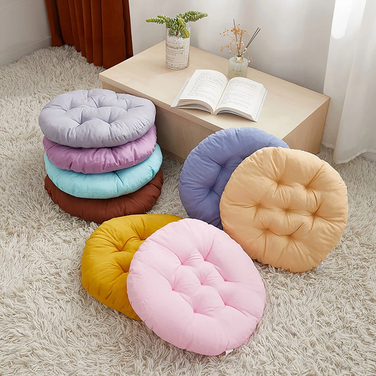 Round Chair Cushions Floor Pillows Thick Soft Indoor Outdoor Chairs Seat  Pads