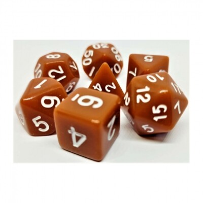Würfelset Opaque - Brown-White (7)