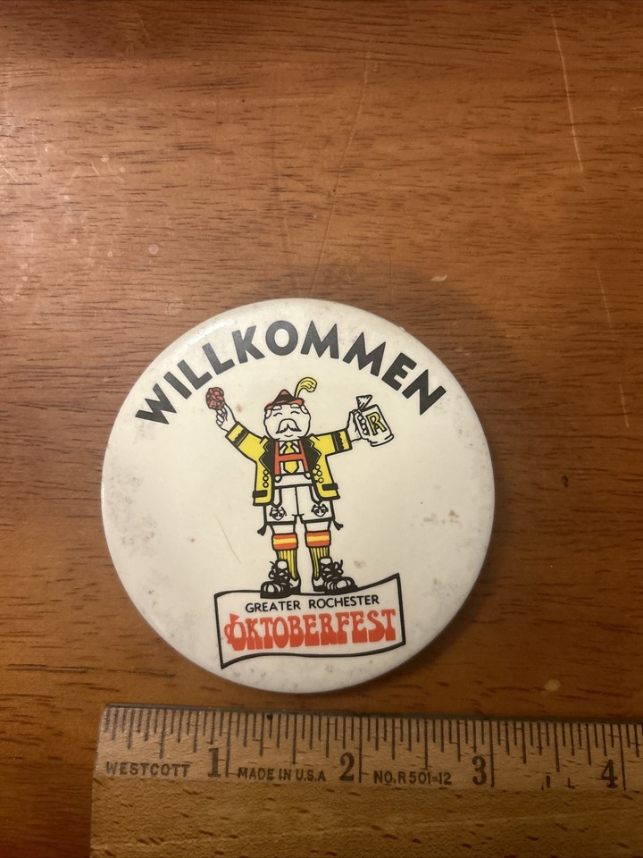 Willkommen October Fest Greater Rochester NY 3" Pin Back Button eBay