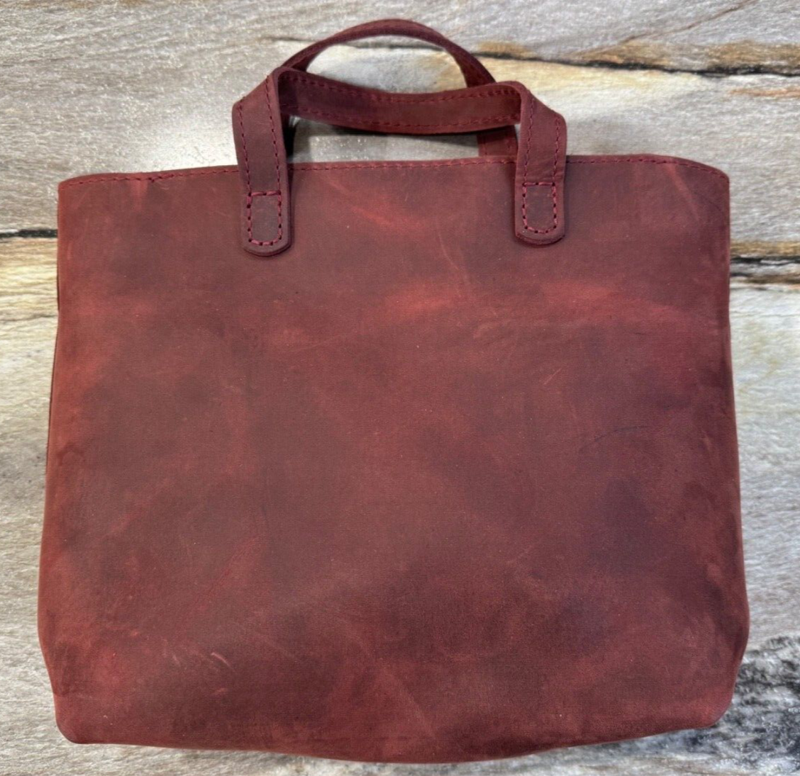 Portland Leather Goods MERLOT Mini Zip Crossbody Tote Leather New