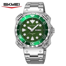 Orologio Uomo SKMEI Quadrante Verde Acciaio Orologio Da Polso Settimana Data Casual Uomo Quarzo Orologi
