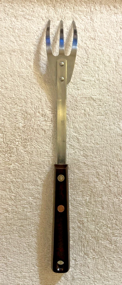 Lote de 2 utensilios de cocina vintage Ekco cucharón tenedor de carne (EKCO Eterna) marrón Foto 3 de 4