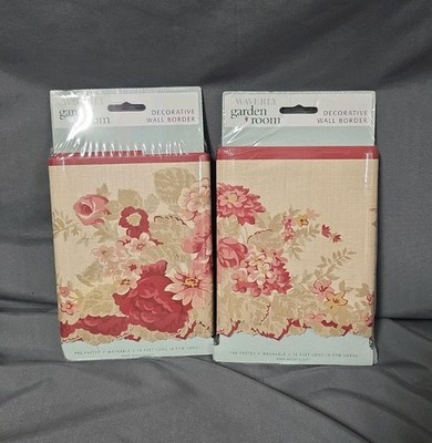 Waverly Vintage Rose Wall Border Garden Room Wallpaper NOS 2000 15 Ft.  Set of 2