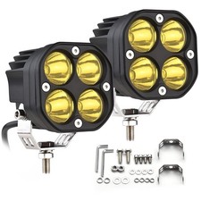 3 Yellow 40w Led Spot Light Bar Off Road Driving Fog Lamp 2 Pack Led Pod Lights
