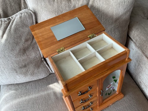 Vintage Wood Jewellery Box + Drawers - Bild 5 von 10