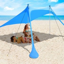 Beach Canopy, Beach Tent Sun Shelter with UPF 50 UV Protection, 7.5x7.5 FT B...