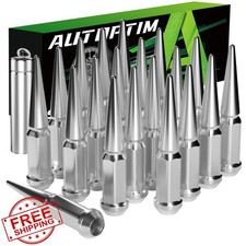 AUTOPTIM 1/2-20 Spike Lug Nuts 20 Pcs Chrome 4.4"