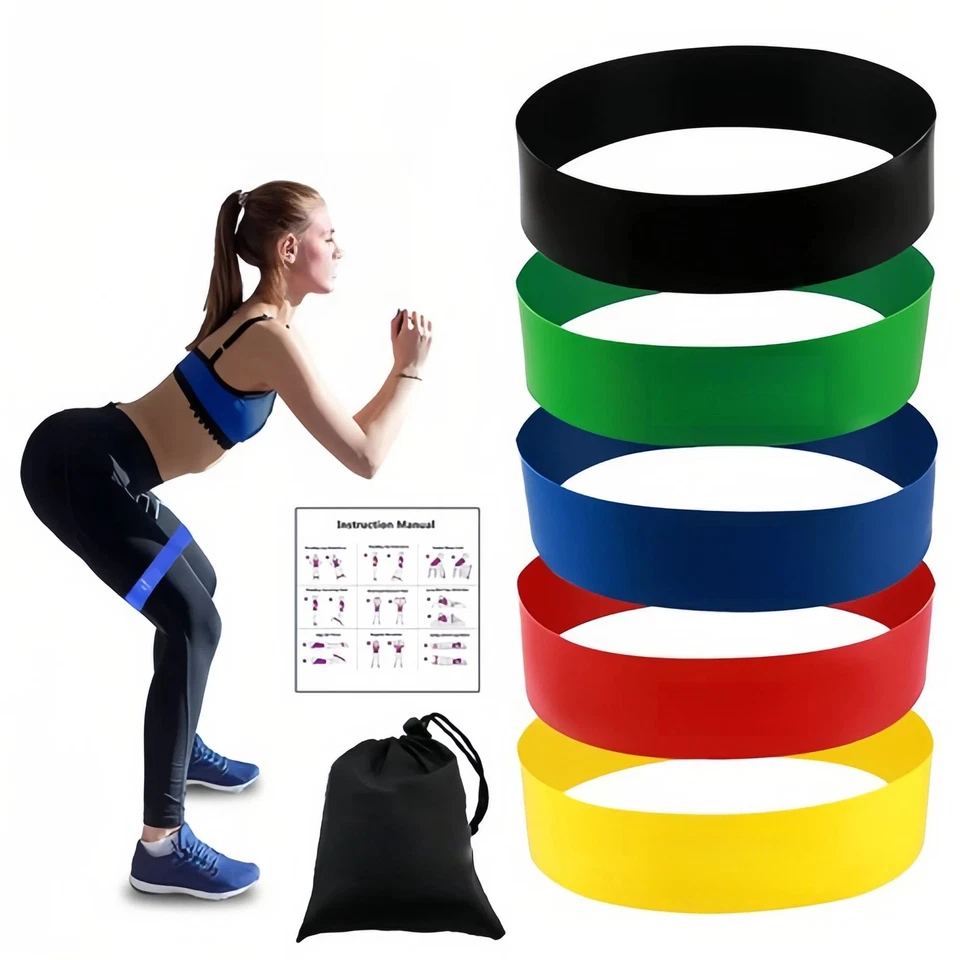Resistance Bands Loop Set Gym Exercise Yoga Strength Workout Fitness Butt Lift - Image 2 of 4
