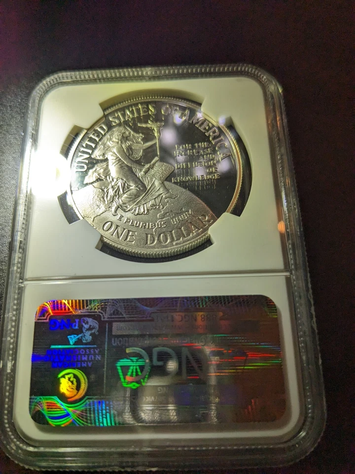 1996 P SILVER $1 SMITHSONIAN INSTITUTION COMMEMORATIVE NGC PF 70 ULTRA CAMEO - Image 4 of 4