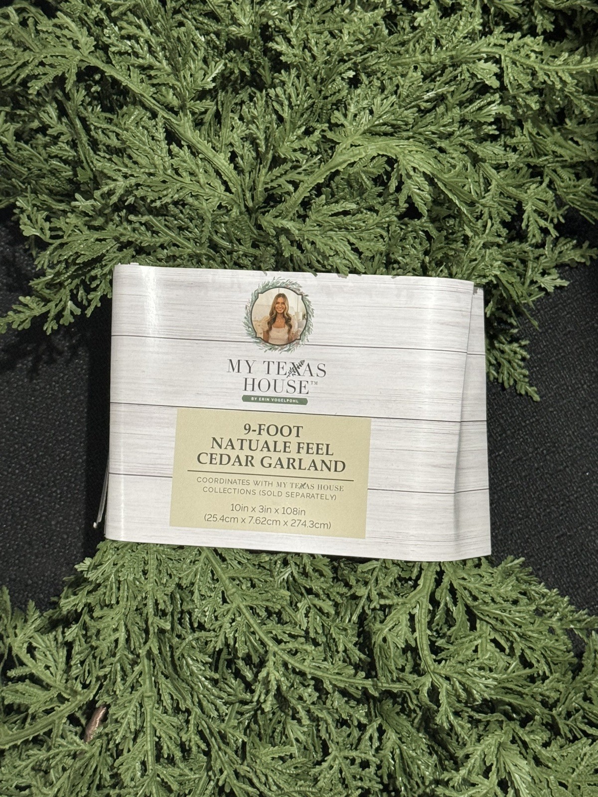 NEW My Texas House Cedar natural feel 9ft Garland Christmas