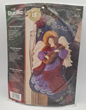Bucilla Holiday Felt Stocking Heavenly Sounds 85269 18" Angel Sealed NIP