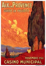 Aix En Provence France Vintage Travel Poster Print