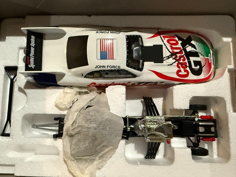 John Force Signed 1:24 NHRA Funny Car, 1998 Mustang, Castrol GTX Mac Tools