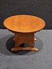 VINTAGE DOLLHOUSE MINIATURE WOOD DINING ROOM TABLE OPENING 3.5” TOP DIAMETER — photo 1