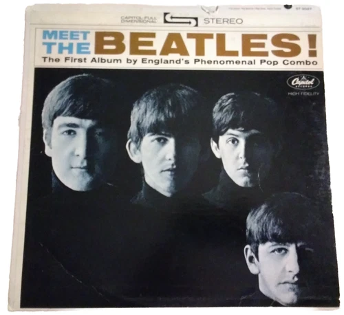 New ListingMEET THE BEATLES LP Stereo ST-2047 VG-Vinyl! Capitol Rainbow Label