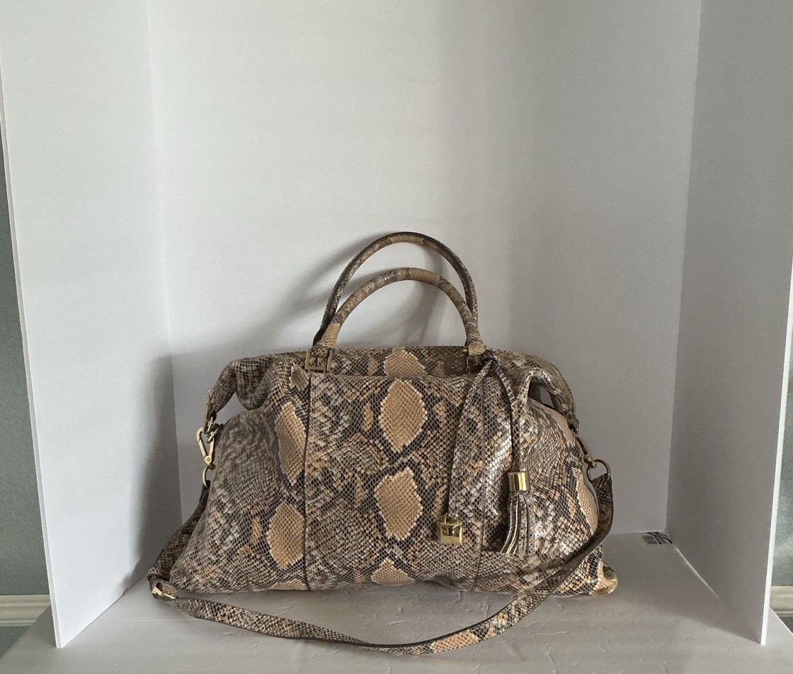 Gili Large Leather Python Snake Tassel Design - image 1