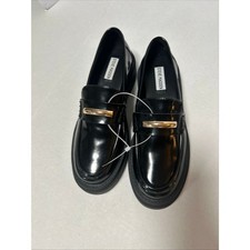 Steve Madden RODRIGO Black Leather 2 inch Platform Loafer - Women's Size 10M