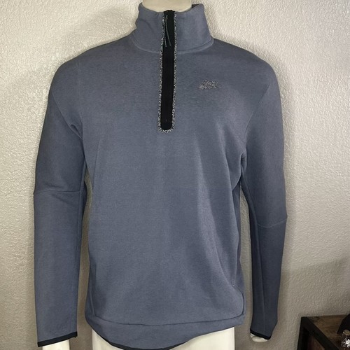 Suéter de Golf Nike Tech Polar 1/4 Cremallera Sudadera Gris DQ4314-419 Para Hombres Talla M