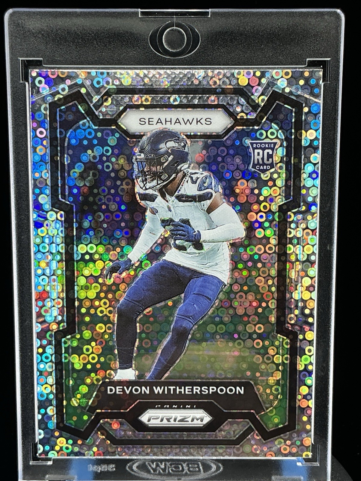 2023 Panini Prizm Devon Witherspoon No Huddle Prizm Rookie RC #389 Seahawks 1