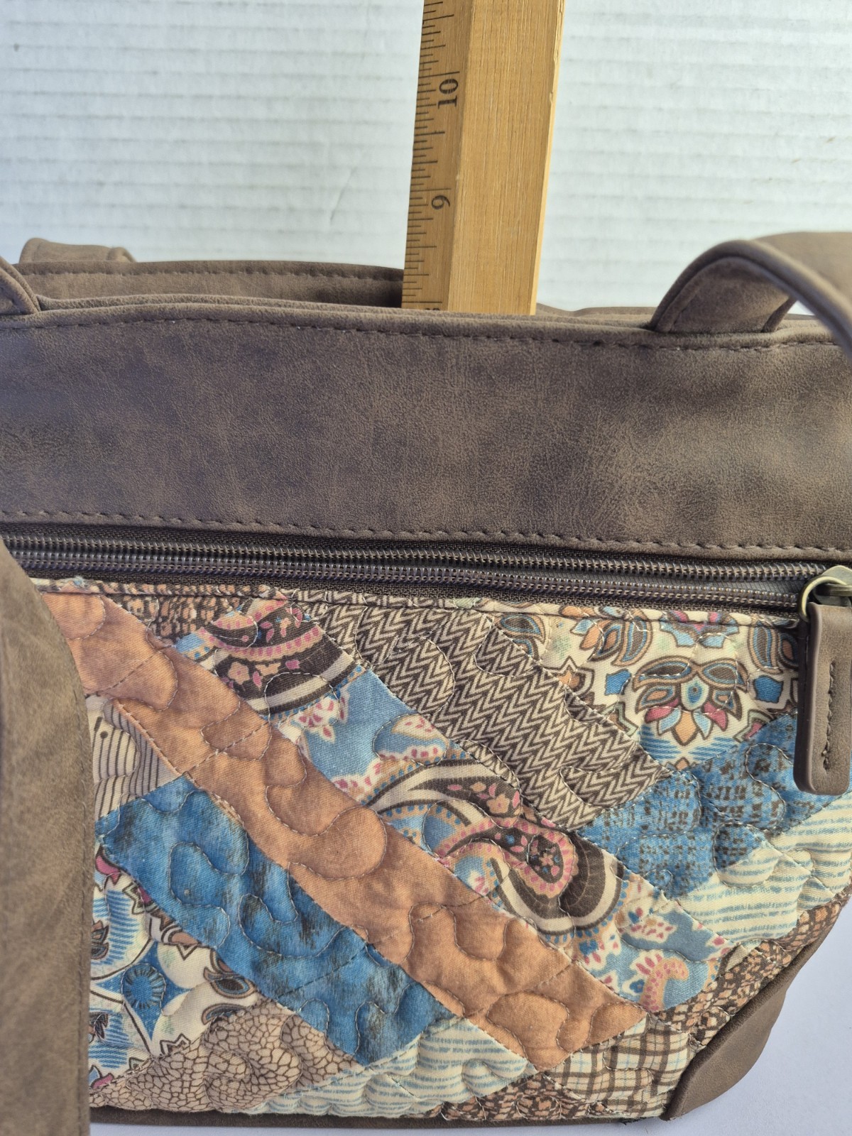 Donna Sharp Quilted Patchwork Handbag Totebag Ken… - image 19