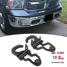 Front Bumper Tow Hooks Compatible with Dodge Ram 1500 2009-2019 Replace
