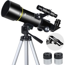 Refractor Telescope for Kids and Adults 70mm Aperture 400mm AZ Mount for Moon