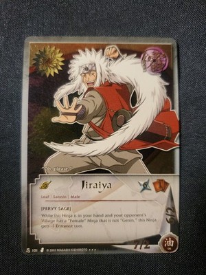 Jiraiya N-101 LP Super Rare 1st Edition HOLO Foil Naruto CCG Shonen Jump See Pic