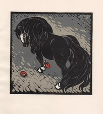 Lorenzo Alessandri - Il pony e la fortuna - Xilografia a 4 colori