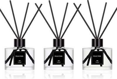 Reed Diffuser Set of 3, Fresh Linen, Ocean & Eucalyptus Mint, 12 Sticks