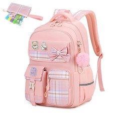 Girls Backpack, Backpack for Girls School Bags with Pen Case, Bow Plaid Book ...