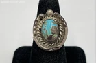 92.4 Silver Tested Vintage Ring Southwestern Style W/ Turquoise