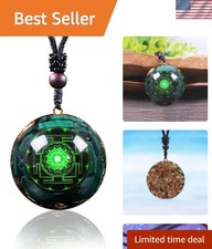 Elegant Orgone Pendant Necklace with Malachite  Gold Foil for Spiritual Healing