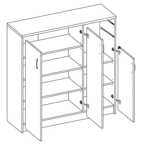 Kommode - Beton-weiß - 109 cm breit Sideboard Anrichte Beistellschrank - Bild 6 von 6