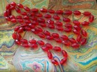 60" extra LONG cherry red art Czech Glass Necklace Vintage Jewelry 1920s flapper — photo 5