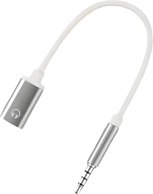 Silver Headphone Jack Adapter, 3.5mm Male to TypeC Female Audio Cable 